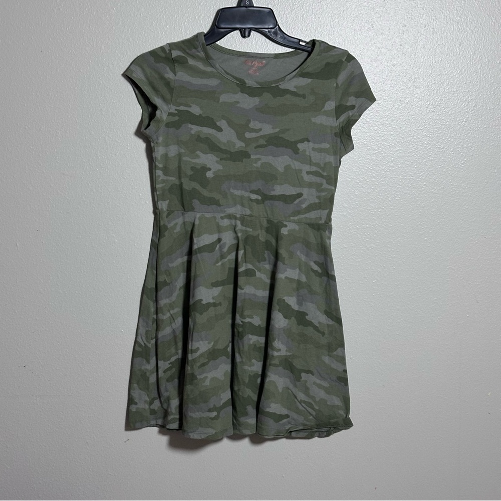 Cat &‎ Jack Girls Kids Camo Green Summer Dress size L(10/12).